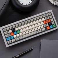 Retro Gray PBT Keycaps Five Sided Dye-Sublimate Cherry Profile Large Set Keycaps For MX Switch 64/87/98/108 Mechanical Keyboard
