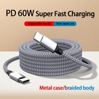 PD60W Type-C to C Fast Charger Data Cable Extension Compatible with iPhone 15 Xiaomi Samsung Cameras Laptops 1M 2M 3M 5M 8M
