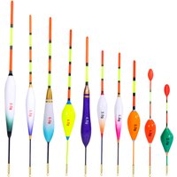 Sougayilang Fishing Float Set 10pc Trout Hard Foam Buoys Foam Fishing Buoys Wooden Sliding Fishing Buoys Bass Fishing Lines
