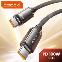 Toocki PD 100W Fast Charging Cable Type C to Type C Cable For iphone 15 Samsung Xiaomi Huawei Quick Charge Dual Type C Cable