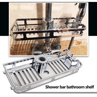 Shower Storage Holder No Drilling Lifting Rod Shower Head Holder Shower Caddy Shelf for Shower Rail with Diameter of 22 24 25mm