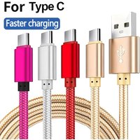USB A To Type C Cable Date Sync Fast Charging Nylon Braided Wire Charger Cable For Samsung Huawei Android USB C Mobile Phone 1M