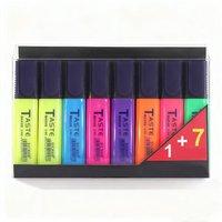 8pcs Aesthetic Highlighters Assorted Colors, Chisel Tip Marker Pen With Large Ink Reservoir
