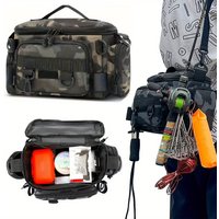 A practical outdoor fishing gear bag - canvas waist bag, shoulder bag, shoulder bag, universal travel sports bag