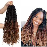 18inch Synthetic Gypsy Goddess Faux Locs Crochet Hair 24s/p Curly Twist Soft Pre-Looped Braids Dreadlocks Extensions for Women