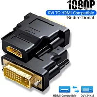 Durable Plated Plug DVI to HDMI Compatible Video Converter Adapter for PC HDTV Projector