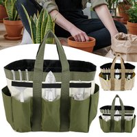 Multifunktionale Oxford-Stoff-Gartenpflanzen-Werkzeugtasche, Werkzeugtasche, Tragetasche, Organizer mit 8 Taschen, Rasen- und Hofträger für den Hausgarten