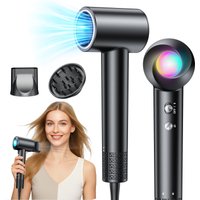 Professioneller Hochgeschwindigkeits-Haartrockner, 160.000 U/min bürstenloser Motor, 4 Heiz- und 2 Geschwindigkeitsstufen, 200 Millionen negative Ionen, Anti-Frizz, ultra-leiser, leichter Föhn für