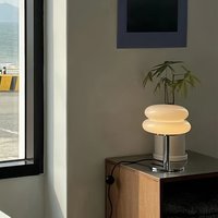 Glass bedside table lamp, bedroom living room retro decoration small LED lamp,Home decoration atmosphere dyeing table lamp