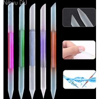 5Pcs/Set Glass Cuticle Pusher For Manicure Reusable Double Sided Crystal Sticks Nail File Pedicure Cuticle Remover Nail Tools