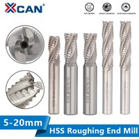 XCAN fraise en bout d'ébauche HSS fraise 4 cannelures 5-20mm CNC Machine-outil routeur peu métal outil de fraisage HSS Cutter