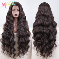 Magische synthetische Lace-Front-Perücke, lang, gewellt, 91,4 cm, Cosplay-Körper, gewellt, Seitenteil, Spitzenperücke für Frauen, Lace-Front-Perücke, Ombre-Blond-Perücke