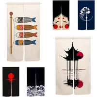 Japanese Style Door Curtain Printed Partition Kitchen Restaurant Decor Noren Hanging Half-Curtain Doorway Decorative Drapes