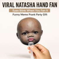 Natasha Viral Hand Fan 3D Lenticular Blinking Eyes Funny Meme Prank Fan Portable Plastic Party Gag Gift Birthday Beach Prop