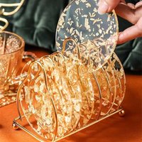 1 pcs coaster Cup gold foil creative resin table mat waterproof insulation pad