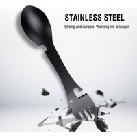 Outdoor Survival Tools 5 In 1 Camping Multi-Functional EDC Practical Kit Fork Knife Spoon Bottle/Can Opener
