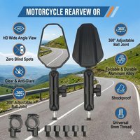 AliExpress NONE Universal Motorcycle Mirrors Angle Adjustable Folding Handlebar Side Mirror for DUCATI VOGE Street Bike ATV Snowmobile Moped