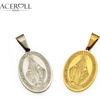 ACEROLL Stainless Steel Catholic Pendant of Our Lady of Miraculous Medal