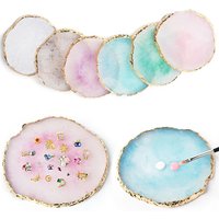 1PC Round Resin Agate Stone Nail Color Palette Gel Polish Pallet Mixing Drawing Paint Plate Pad Manicure Nail Art Display Shelf