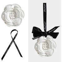 Indoor ceramic stone fragrance diffuser hanging for home use solid light car aromatherapy camellia pendant decoration