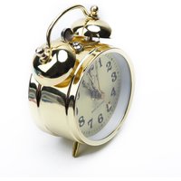 7cm Horseshoe Gold Mechanical Alarm Clock Manual Wind Up Vintage Metal Snooze Clock Table Display Home Decoration Alarm Clocks