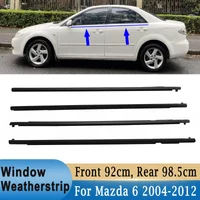 4Pcs Window Weatherstrip Sealing Belts Trim For Mazda 6 2004-2012 Side Door Window Glass Sealing Strips Rubber Black