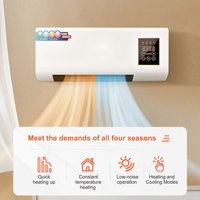 2-in-1 Koel- en Verwarmingsapparaat, Wandmodel Airco zonder Buis, Ventilator en Verwarming, Airco voor Camper