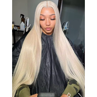 613 Straight Blonde Color 1/3/4 Brazilian Hair Bundles Weave Remy Human Hair Weft 613 Blonde 10-40 Inch Bundles for Women