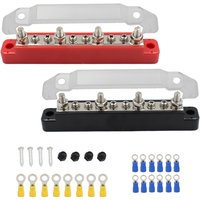 1 Pair Post Bus Bar Battery Power Distribution Block 150A Wiring Stud Battery Junction Block Terminal for Car Bus Ship