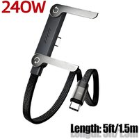 1PCS Phone Coiled Data Cord Type C Cable 240W USB-C Charge Invisible Phone Stand Charging & 65W USB to C Fast Charging Cable