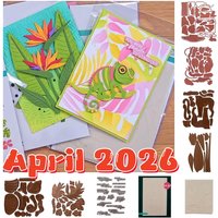 April 2026 Jungle Cat Chameleon Bird of Paradise Metal Cutting Dies Clear Stamps Stencil Hot Foil For DIY Scrapbook Craft