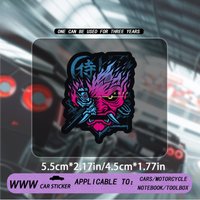 5.5cm Cyberpunk Samurai Oni Mask Graphic Waterproof Vinyl Sticker For Car Motorcycle Laptop Toolbox Decor
