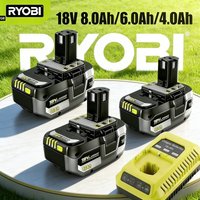 New Upgrade RYOBI 18V 8Ah rechargeable lithium battery in 2026- long lifespan,high capacity compatible with all 18V series tools