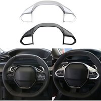 Car Steering Wheel Panel Cover Sequins Trim for Peugeot 2008 2019 2020 2021 2022 ABS Carbon Fiber Interior Sticker