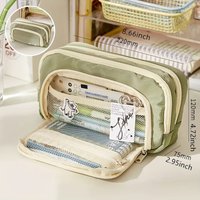 1pc Large capacity multi-layer pencil case, a simple multi-purpose student pencil case and makeup storage bag