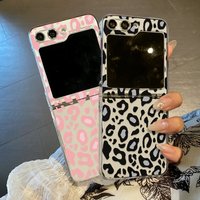 For Samsung Galaxy Z Flip8 Flip7 FE Flip6 Leopard Patterned Case Clear Hard Shockproof Folding Cover For Samsung Z Flip 5 4 3 5G
