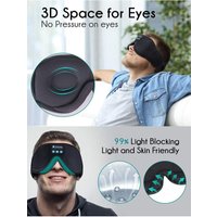 Eye Mask for Sleeping 3D Contoured Cup Blindfold Concave Night Sleep Mask Block Out Light Eye Mask Bluetooth Music Play Sleeping
