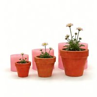 3D Round Flower Pot Silicone Mold Concrete Cement Planter Mould DIY Succulent Plant Plaster Epoxy Resin Craft Making Tools