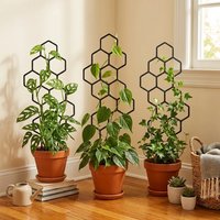 2PCS Honeycomb Design Plant Trellis Rustproof Plastic Support for Potted Vines and Flowers, Indoor Outdoor Garden Climbing Frame