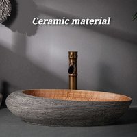 Household Countertop Sinks Ceramic Elegant Thickened Washbasin Rustproof Durable Bathroom Sink Modern Bathroom Supplies