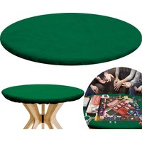 Felt Table Cover Round Card Game Tablecloth Poker Desk Mat Protector Elastic Card Game Topper Mat Non-slip Gaming Accessories