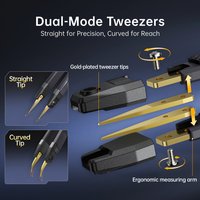 FNIRSI LCR-ST2 Precision Tweezer, Full Frequency 100Hz -100kHz Scan, Diode Continuity, Handheld Electronic Measuring Tool