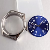 Steel 42mm Sapphire Crystal Retro Pilot Watch Case For Sea-gull ST3620 ST3600 ETA 6497 6498 Men Mechanical Watch Part 37mm Dial