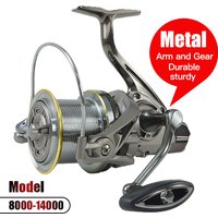 Metal Spinning Fishing Reel 8000-14000 Series 20KG Max Drag Surfcasting Reel Saltwater Freshwater Long Casting Fishing Wheel