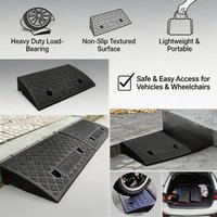 Portable Plastic Curb Ramp 10cm Non-Slip Textured Surface Heavy Load Bearing Threshold Slope for Vehicle Wheelchair Use