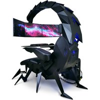 Cluvens Ergonomic Fully Recliner Office Chair Cockpit for 3 or 5 Monitors Zero Gravity Workstation Chair Scorpion Chair Cluvens