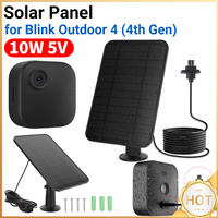10W 5V Solar Panel 360° Adjustable Mount Outdoor Camera Solar Panel 2000mAh Rechargeable Battery for Blink Outdoor 4 (4th Gen)