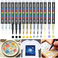 GuangNa 6/3Pcs Acrylic White Marker Brush Pens Gold Silver Paint Art Markers Set for Rock Painting Ceramic Tire Fabric Metal
