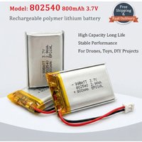 .7V 800mAh 802540 Li-Polymer Rechargeable Battery For Beauty Instrument Bluetooth Headset Toy Handheld Fan Lipo Cell