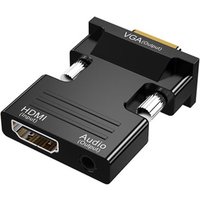 HDMI-compatible Female To VGA Male Converter VGA to HDMI Female Adapter For PC Laptop to HDTV Projector Video Audio Converter